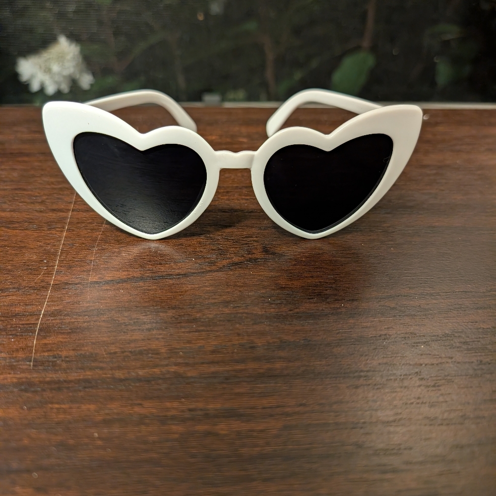 White Heart Shaped Sunglasses